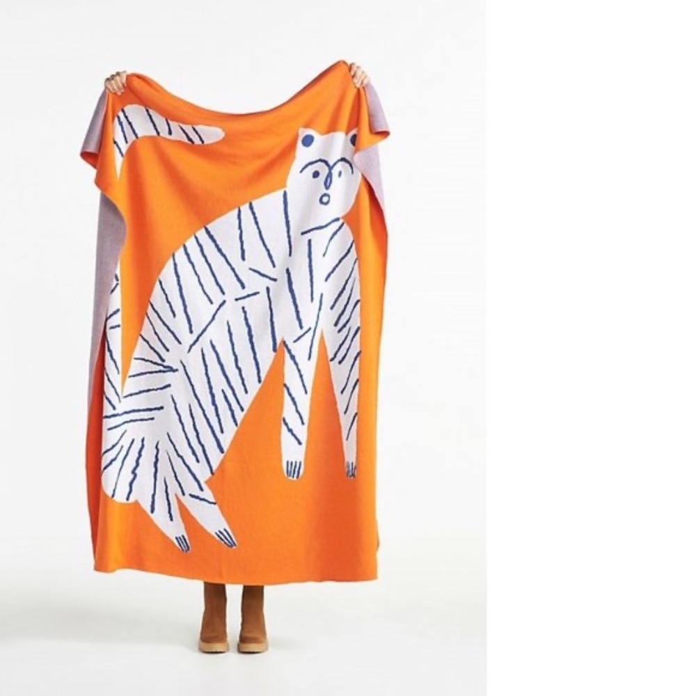 Anthropologie Marcello Velho Knit Throw Blanket, Size 60” X 50”